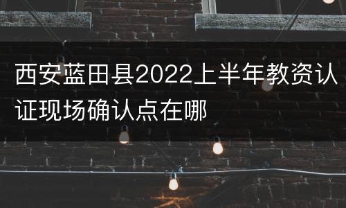 西安蓝田县2022上半年教资认证现场确认点在哪