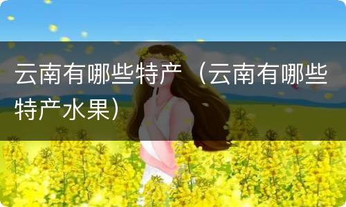 云南有哪些特产（云南有哪些特产水果）