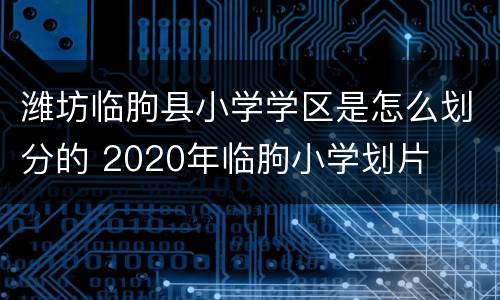 潍坊临朐县小学学区是怎么划分的 2020年临朐小学划片