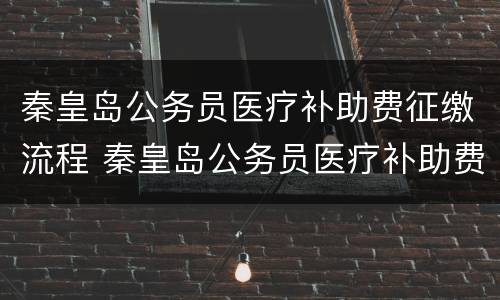 秦皇岛公务员医疗补助费征缴流程 秦皇岛公务员医疗补助费征缴流程图