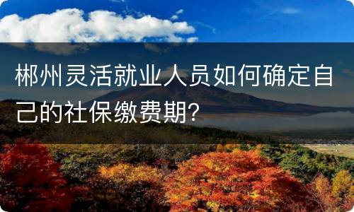 郴州灵活就业人员如何确定自己的社保缴费期？