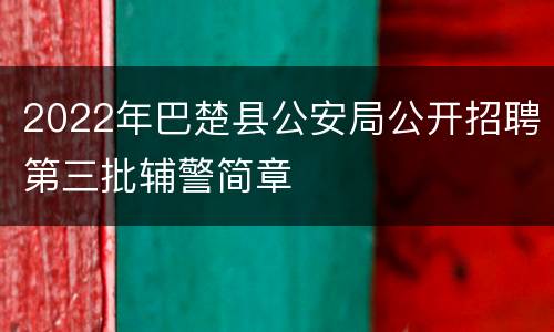 2022年巴楚县公安局公开招聘第三批辅警简章