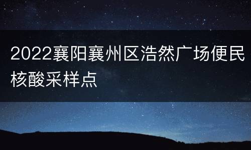2022襄阳襄州区浩然广场便民核酸采样点