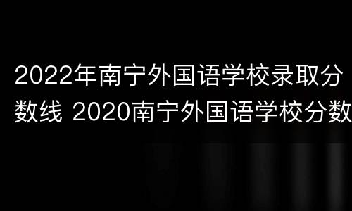 2022年南宁外国语学校录取分数线 2020南宁外国语学校分数线