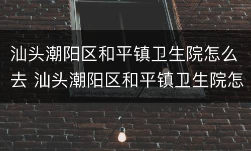 汕头潮阳区和平镇卫生院怎么去 汕头潮阳区和平镇卫生院怎么去公交车