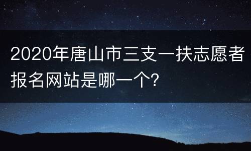 2020年唐山市三支一扶志愿者报名网站是哪一个？