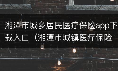 湘潭市城乡居民医疗保险app下载入口（湘潭市城镇医疗保险）