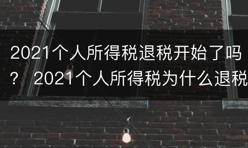 2021个人所得税退税开始了吗？ 2021个人所得税为什么退税