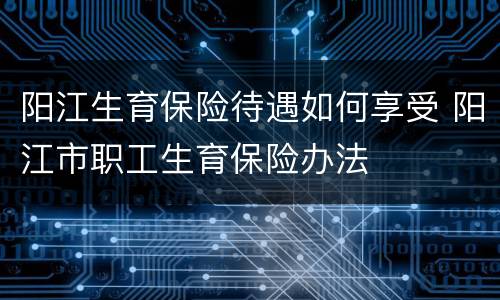 阳江生育保险待遇如何享受 阳江市职工生育保险办法