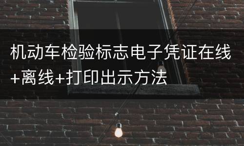 机动车检验标志电子凭证在线+离线+打印出示方法
