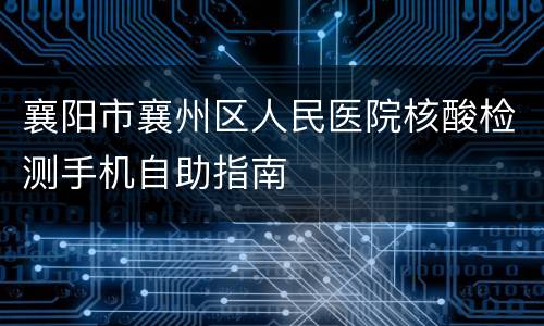 襄阳市襄州区人民医院核酸检测手机自助指南