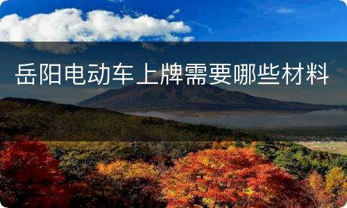 岳阳电动车上牌需要哪些材料