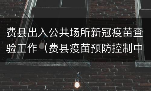 费县出入公共场所新冠疫苗查验工作（费县疫苗预防控制中心）