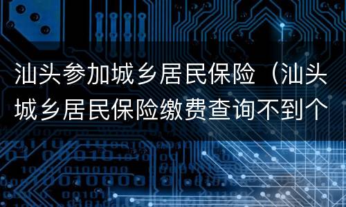 汕头参加城乡居民保险（汕头城乡居民保险缴费查询不到个人应缴信息）