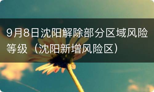 9月8日沈阳解除部分区域风险等级（沈阳新增风险区）