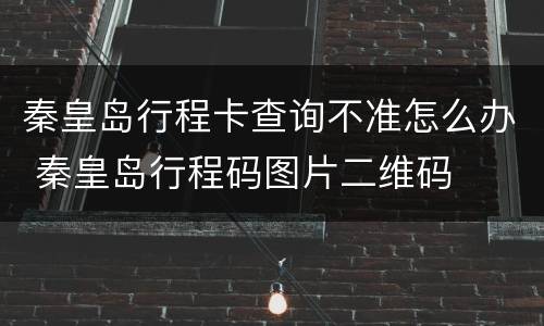 秦皇岛行程卡查询不准怎么办 秦皇岛行程码图片二维码