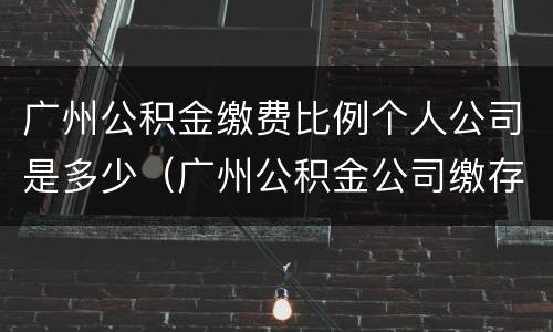 广州公积金缴费比例个人公司是多少（广州公积金公司缴存比例）