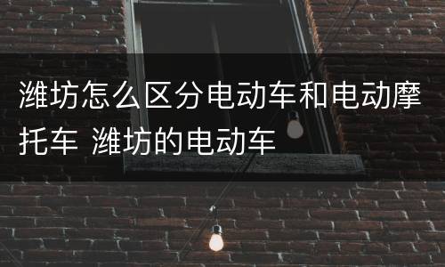 潍坊怎么区分电动车和电动摩托车 潍坊的电动车