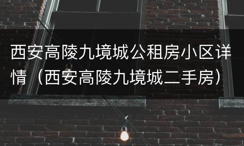西安高陵九境城公租房小区详情（西安高陵九境城二手房）