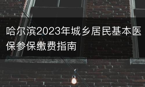 哈尔滨2023年城乡居民基本医保参保缴费指南