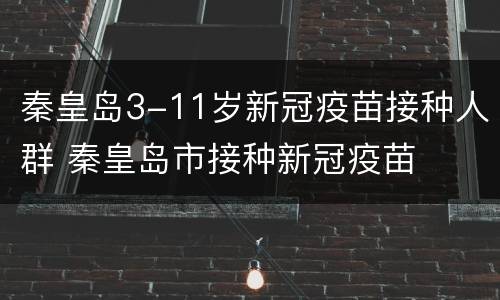 秦皇岛3-11岁新冠疫苗接种人群 秦皇岛市接种新冠疫苗