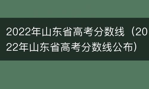 2022年山东省高考分数线（2022年山东省高考分数线公布）