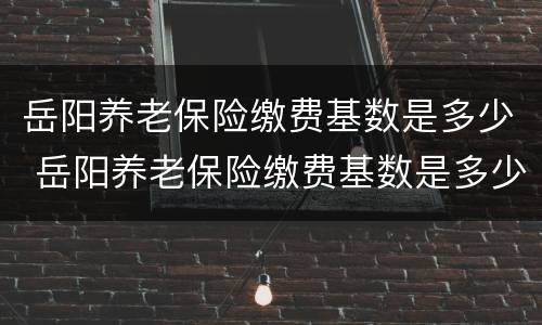 岳阳养老保险缴费基数是多少 岳阳养老保险缴费基数是多少钱