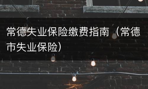 常德失业保险缴费指南（常德市失业保险）