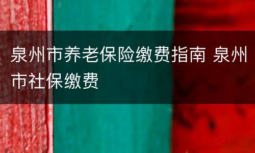 泉州市养老保险缴费指南 泉州市社保缴费