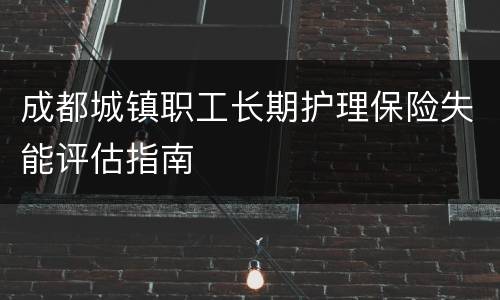 成都城镇职工长期护理保险失能评估指南