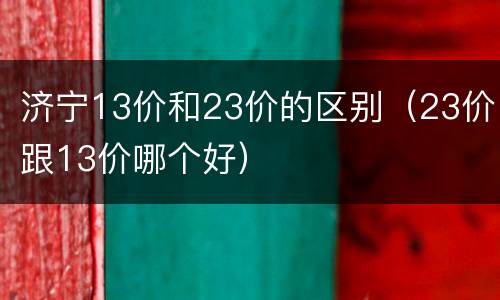 济宁13价和23价的区别（23价跟13价哪个好）