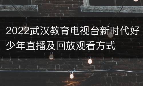 2022武汉教育电视台新时代好少年直播及回放观看方式