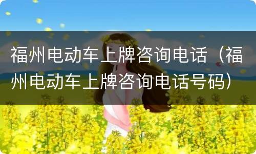福州电动车上牌咨询电话（福州电动车上牌咨询电话号码）