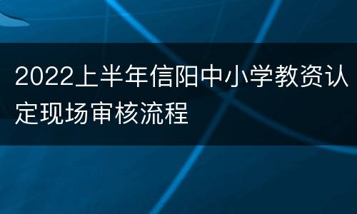2022上半年信阳中小学教资认定现场审核流程