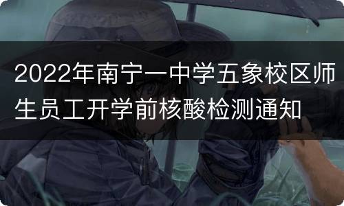 2022年南宁一中学五象校区师生员工开学前核酸检测通知