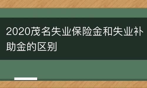 2020茂名失业保险金和失业补助金的区别