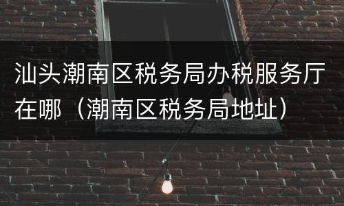 汕头潮南区税务局办税服务厅在哪（潮南区税务局地址）