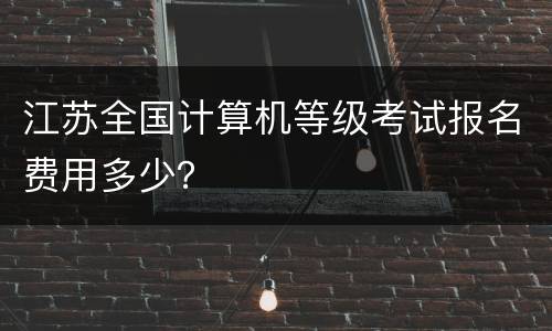 江苏全国计算机等级考试报名费用多少？
