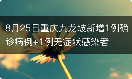 8月25日重庆九龙坡新增1例确诊病例+1例无症状感染者