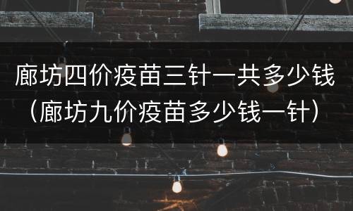 廊坊四价疫苗三针一共多少钱（廊坊九价疫苗多少钱一针）
