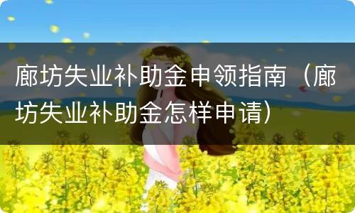 廊坊失业补助金申领指南（廊坊失业补助金怎样申请）