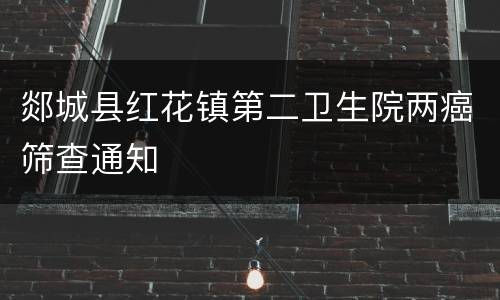 郯城县红花镇第二卫生院两癌筛查通知