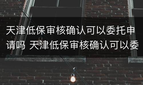 天津低保审核确认可以委托申请吗 天津低保审核确认可以委托申请吗多少钱