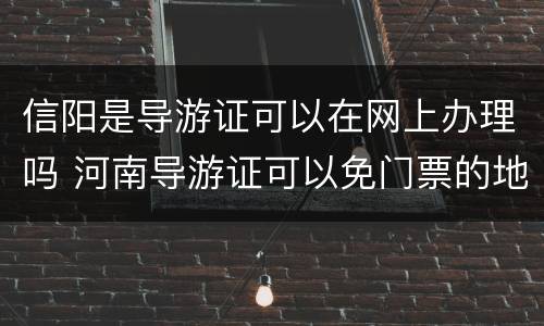 信阳是导游证可以在网上办理吗 河南导游证可以免门票的地点