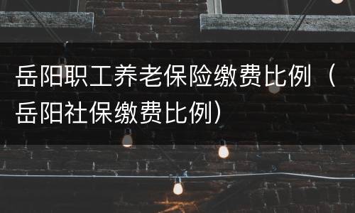 岳阳职工养老保险缴费比例（岳阳社保缴费比例）