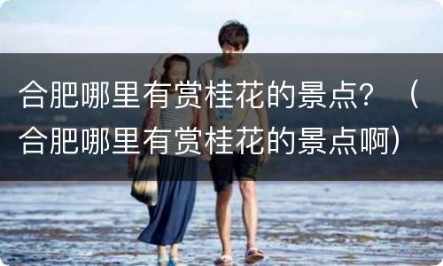 合肥哪里有赏桂花的景点？（合肥哪里有赏桂花的景点啊）
