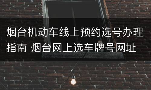 烟台机动车线上预约选号办理指南 烟台网上选车牌号网址
