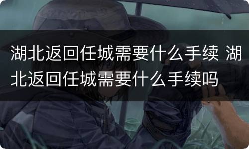 湖北返回任城需要什么手续 湖北返回任城需要什么手续吗