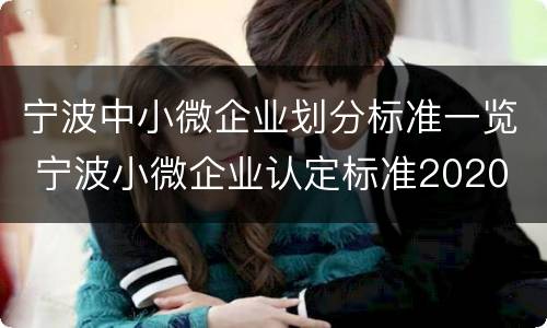 宁波中小微企业划分标准一览 宁波小微企业认定标准2020