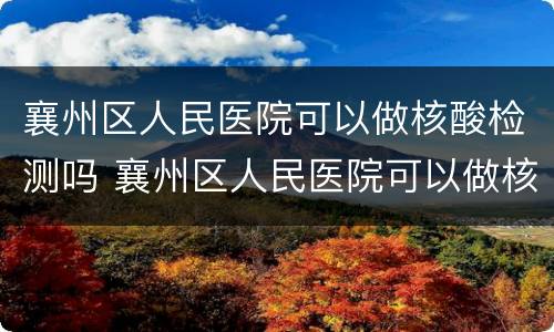 襄州区人民医院可以做核酸检测吗 襄州区人民医院可以做核酸检测吗现在